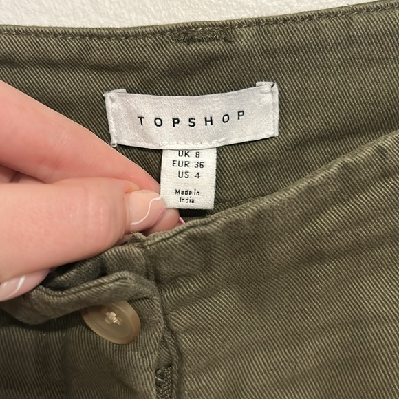Topshop Green Wide Leg Pants High-Waisted - Picture 4 of 7